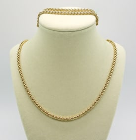 Gold Tone Bracelet & Chain Set