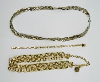 Vintage Gold Tone Necklaces & Bracelet