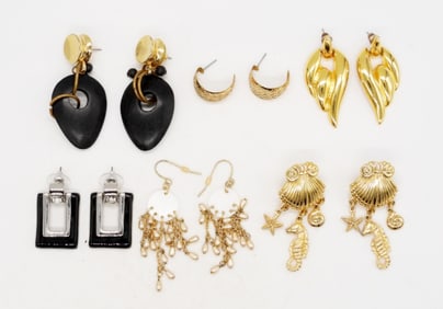 (6) PAIRS OF VINTAGE PIERCED EARRINGS