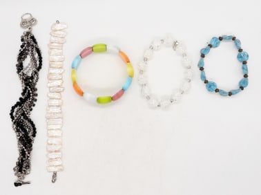 (5) VINTAGE BRACELETS WITH TURQUOISE