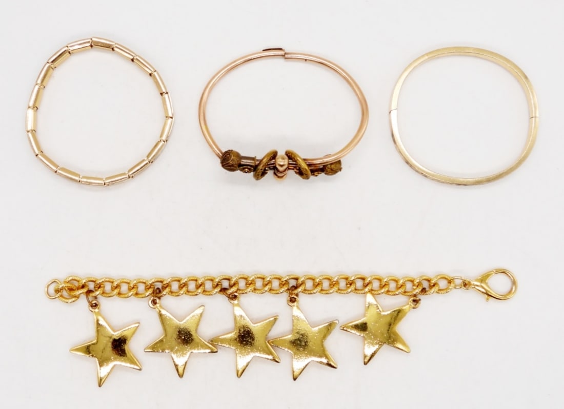 (4) GOLD TONE VINTAGE BRACELETS (1 of 2)
