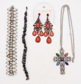 HEMATITE & NATURAL STONE JEWELRY LOT