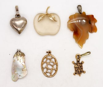 (6) VINTAGE PENDANTS - NICE VARIETY