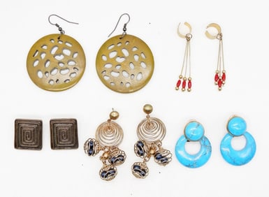 (5) UNIQUE EARRINGS (4) PIERCED (1) CUFF