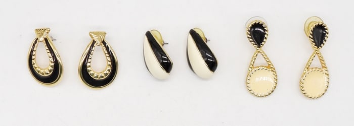 (3) PIERCED ENAMEL EARRING SETS