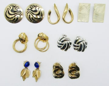 (7) GOLD TONE PIERCED EARRINGS