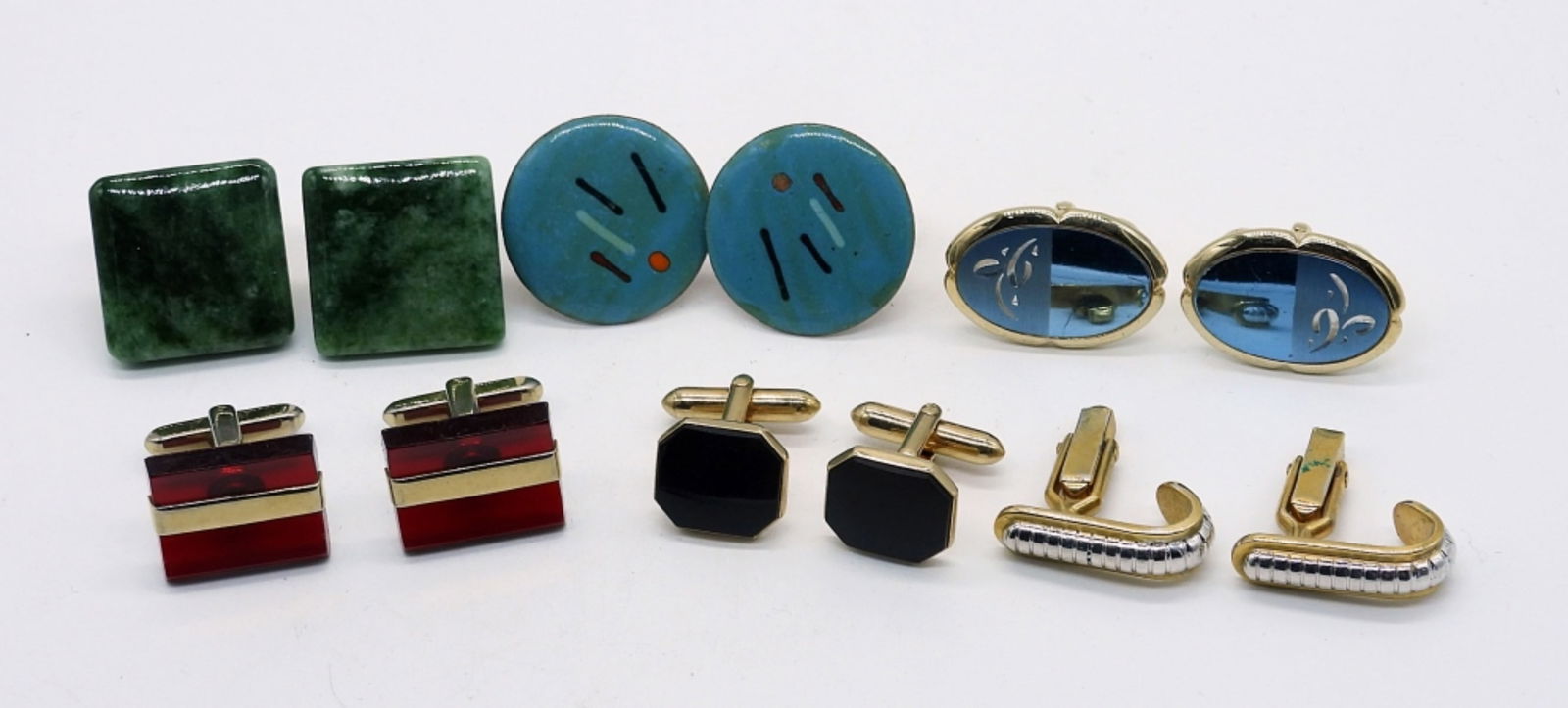 Lot of 6 Mixed Media Men's Cuff Links (1 of 1)