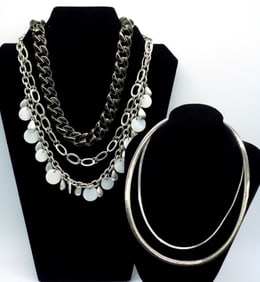 Vintage Silver Tone Necklace Lot