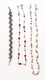 (2) VINTAGE CHOKERS (1) BRACELET