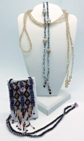 (3)Beaded Necklaces. Boho & Crystal