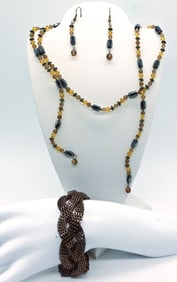 Lariat Necklace with Matching Earrings & Bracelet