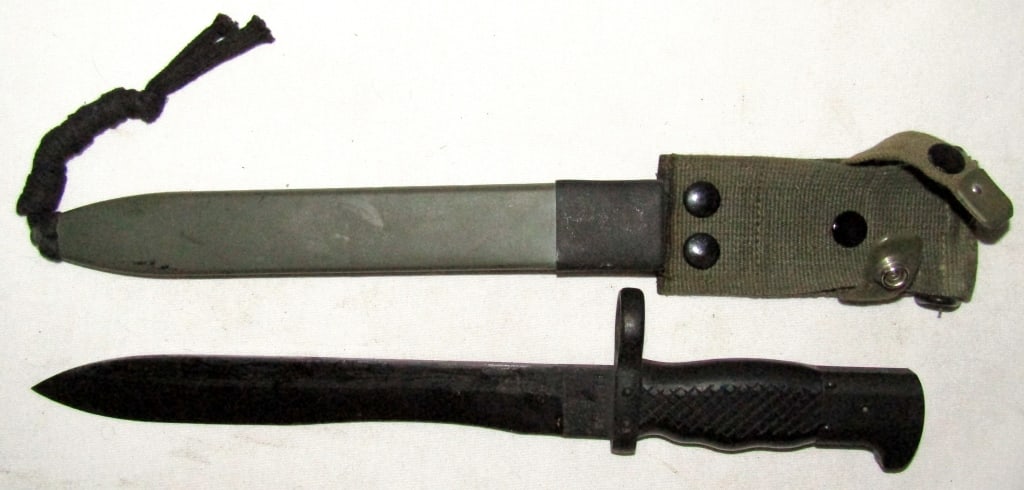 INI Spanish Toledo Military Bayonet & Scabbard: Blade Marked "ET21393C"; 8.75" Blade, 13.25" Overall.