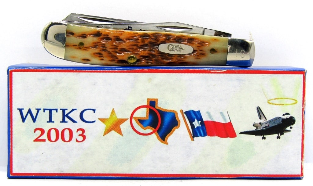 CaseXX USA WTKC 2003 Mini Trapper Knife: Antique Bone 6207SS Mini Trapper Knife; New in Original Box.