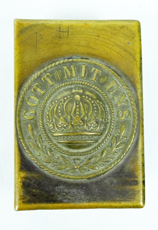 WWI GERMAN GOTT MIT UNS MATCHBOX: BRASS with SLIDE OUT