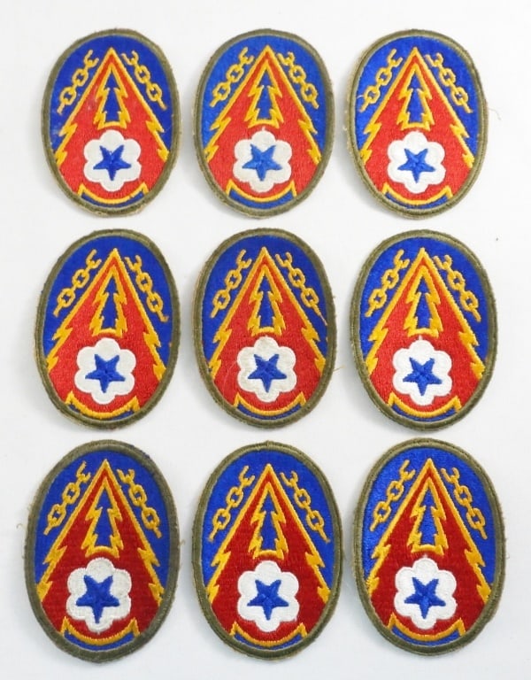 (9) ADSEC / ADVANCE SECTION WWII PATCHES: VERY NICE CONDITION