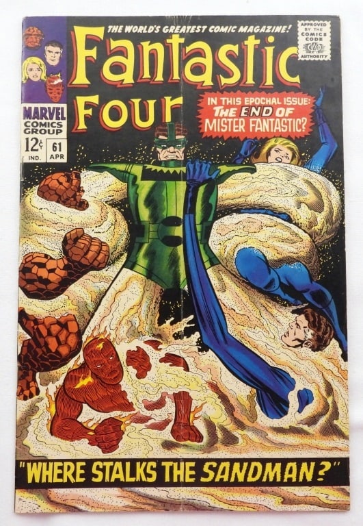 FANTASTIC FOUR #61 Marvel Comics: Where Stalks The Sandman! 1967 GOODcenter page crease