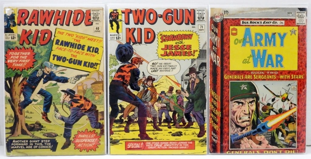 RAWHIDE KID, TOW-GUN KID & OUR ARMY: TOP EDGE ISSUES - LESSER CONDITION to GOOD