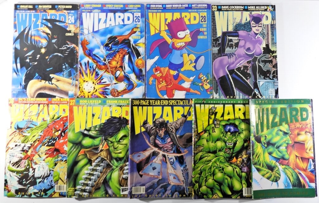 (9) WIZARD COMIC GUIDE BOOKS 1990s (1 of 3)