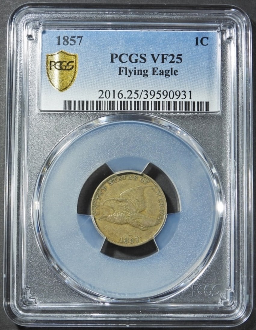 1857 FLYING EAGLE CENT PCGS VF-25 (1 of 4)