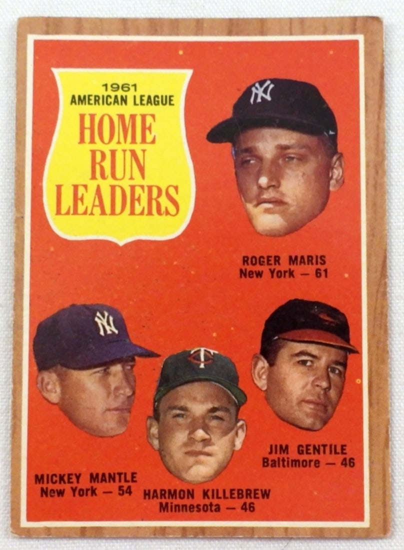 1962 TOPPS AL HOME RUN LDRS #53 Mantle,: Maris, Killebrew, Gentile VGEX