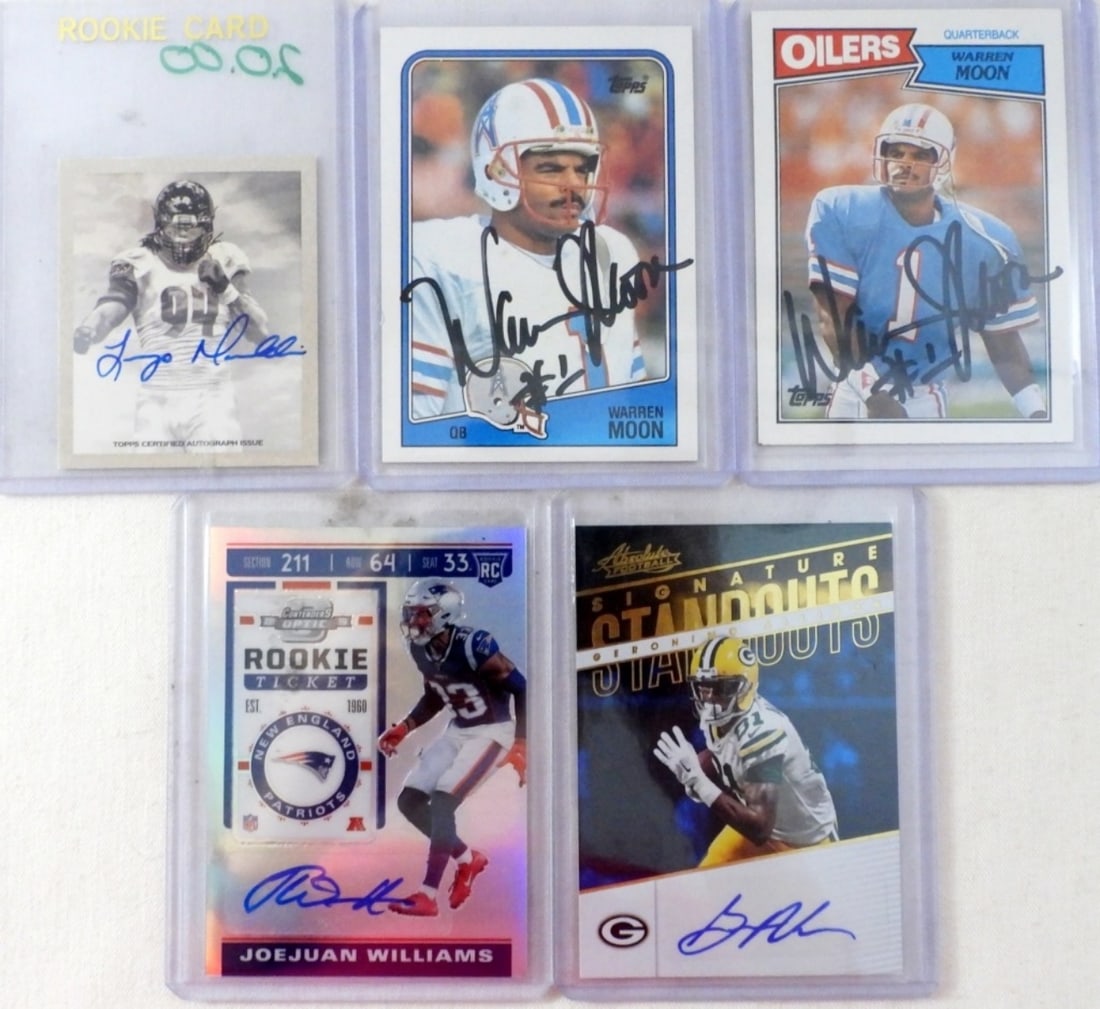 (5) AUTOGRAPHED FOOTBALL CARDS (1 of 3)