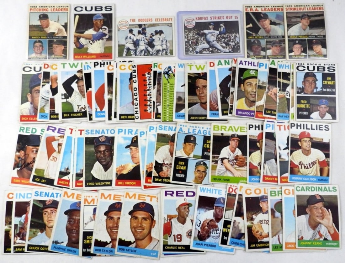 (70) 1964 TOPPS BASEBALL CARDS w/STARS (1 of 3)