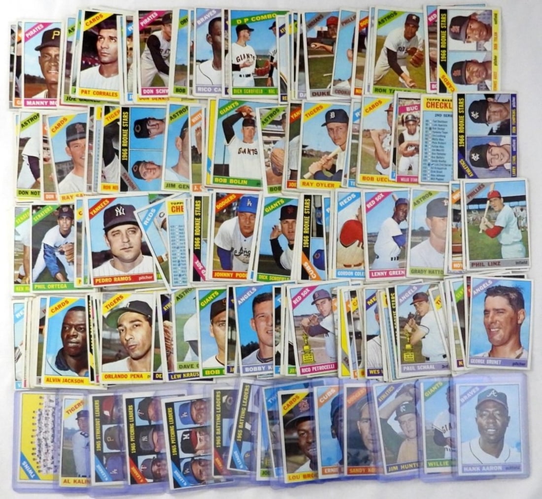 (223) 1966 TOPPS BASEBALL CARDS w/STARS (1 of 3)