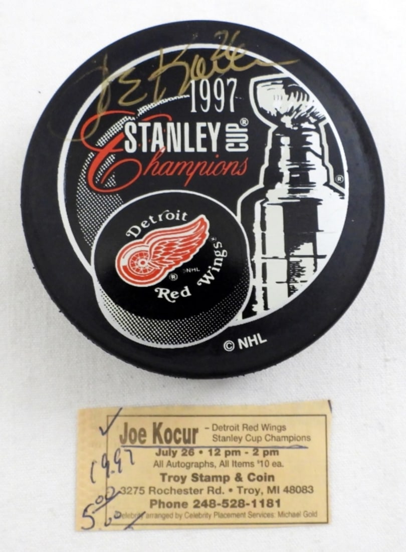 JOE KOCUR AUTO 1997 STANLEY CUP CHAMPIONS PUCK (1 of 3)