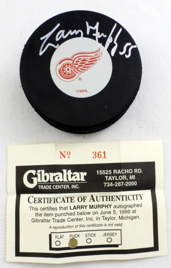 LARRY MURPHY AUTOGRAPH NHL RED WING PUCK W/COA (1 of 3)