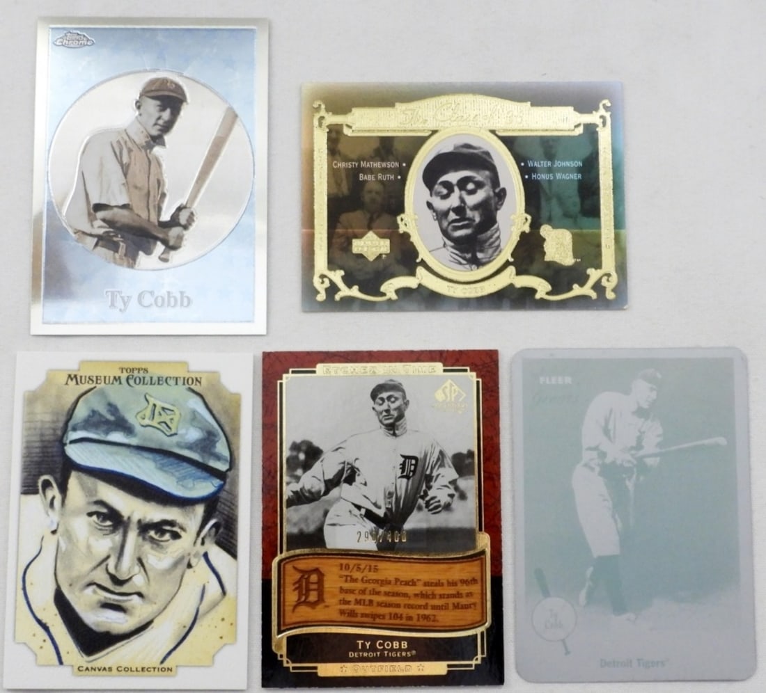 (5) TY COBB BASEBALL CARDS 2001-2012 (1 of 2)