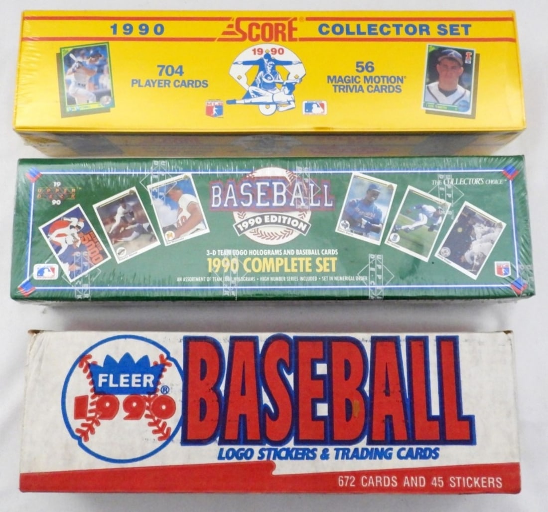 (3) 1990 BASEBALL FACTORY SETS (1 of 2)