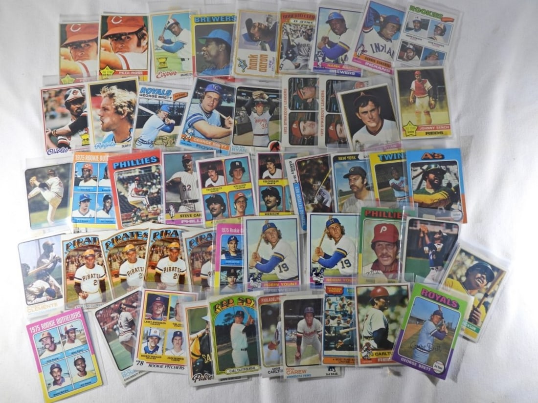 (60) STAR CARDS from the 1970s: CLEMENTE, AARON, ROSE, DAWSON, FISK & MORE - LOADED LOT - VARIOUS CONDITION but MOSTLY VGEX/EX