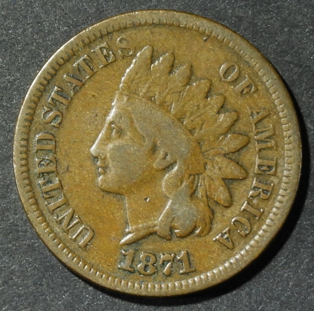 1871 INDIAN HEAD CENT VG (1 of 2)