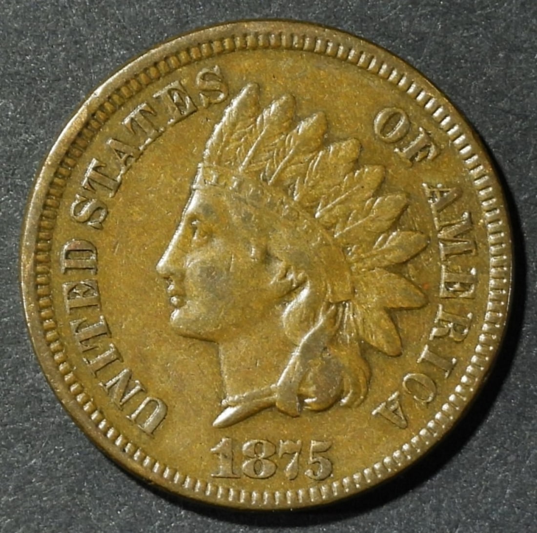 1875 INDIAN HEAD CENT VF (1 of 2)