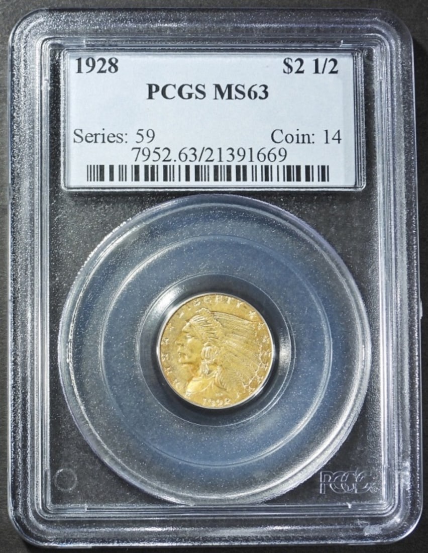 1928 $2.5 GOLD INDIAN PCGS MS-63 (1 of 4)