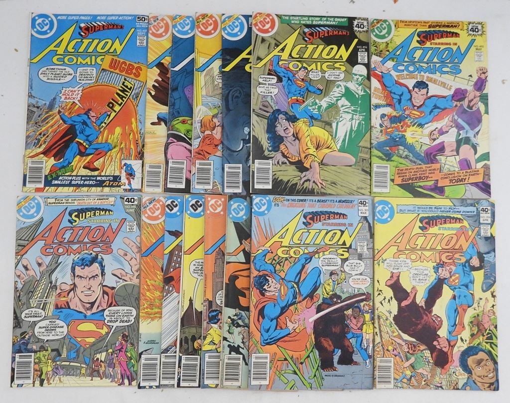 (15) 1970s DC ACTION COMICS - SUPERMAN (1 of 2)