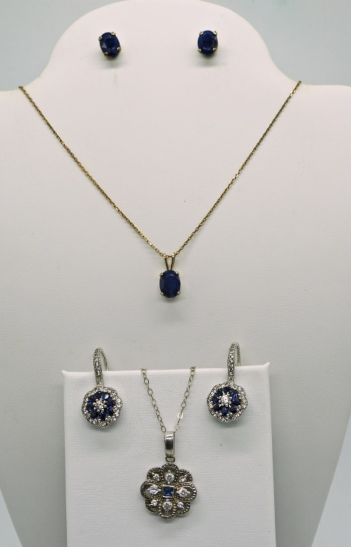 (4) Sapphire Necklaces & Earrings 925 (1 of 3)