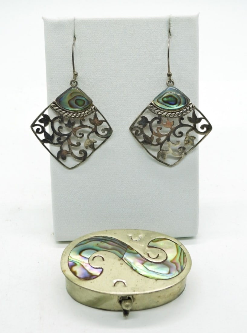Abalone Earrings & Trinket Box 925 (1 of 4)