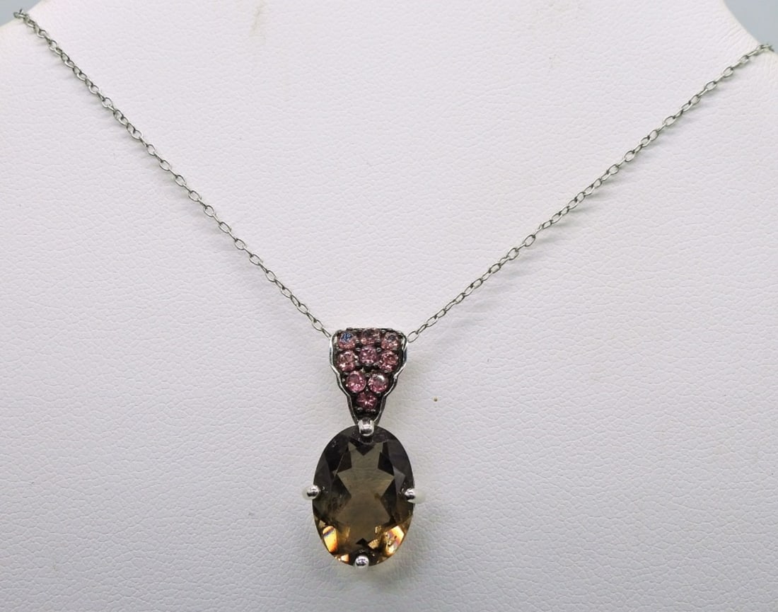 Vintage 925 Purple Rings & Necklace (1 of 2)