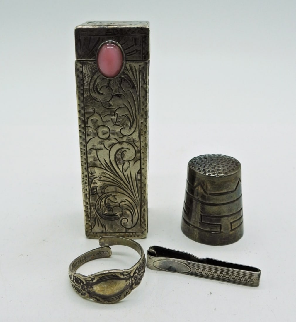 925 Vintage Thimble, Lipstick Case, More (1 of 3)