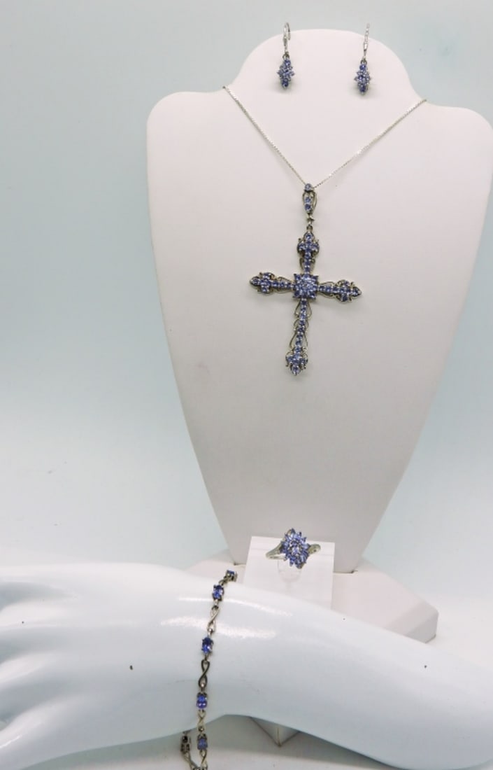 4 Piece 925 Amethyst Cross Set (1 of 3)