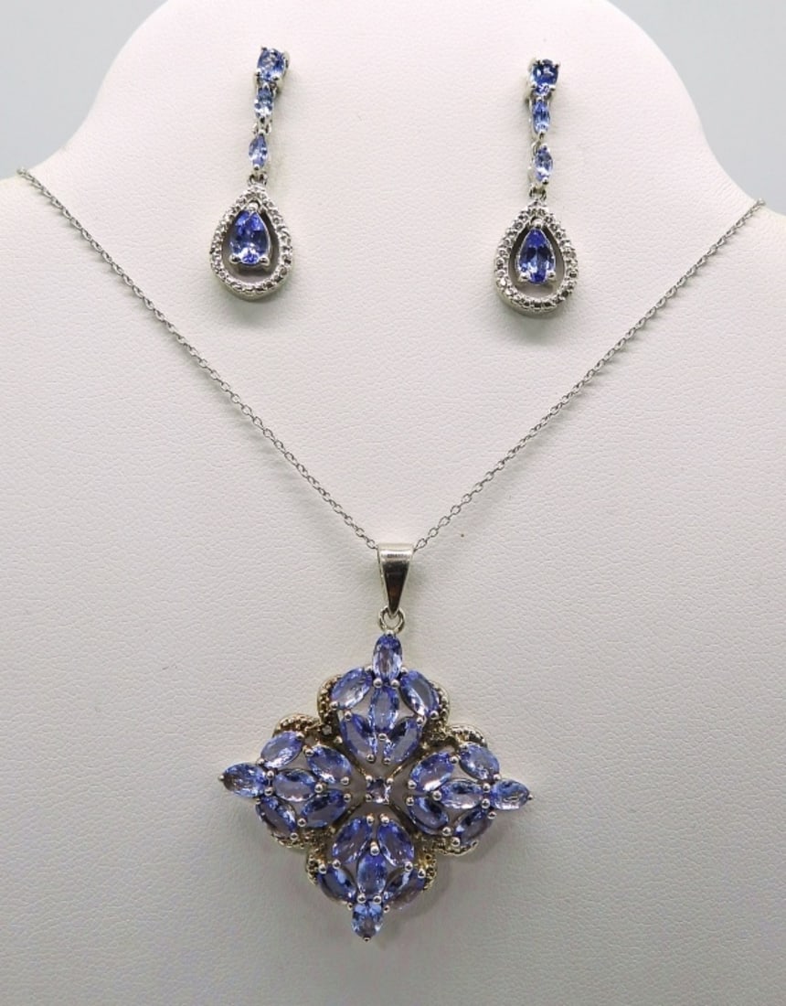 925 Amethyst Earrings, Ring & Necklace (1 of 2)