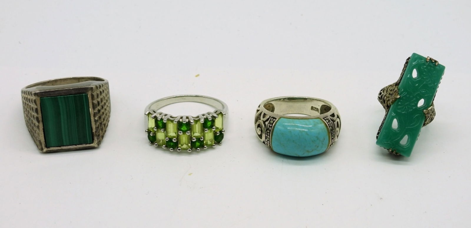 (4) Sterling Rings with Gemstones (1 of 3)