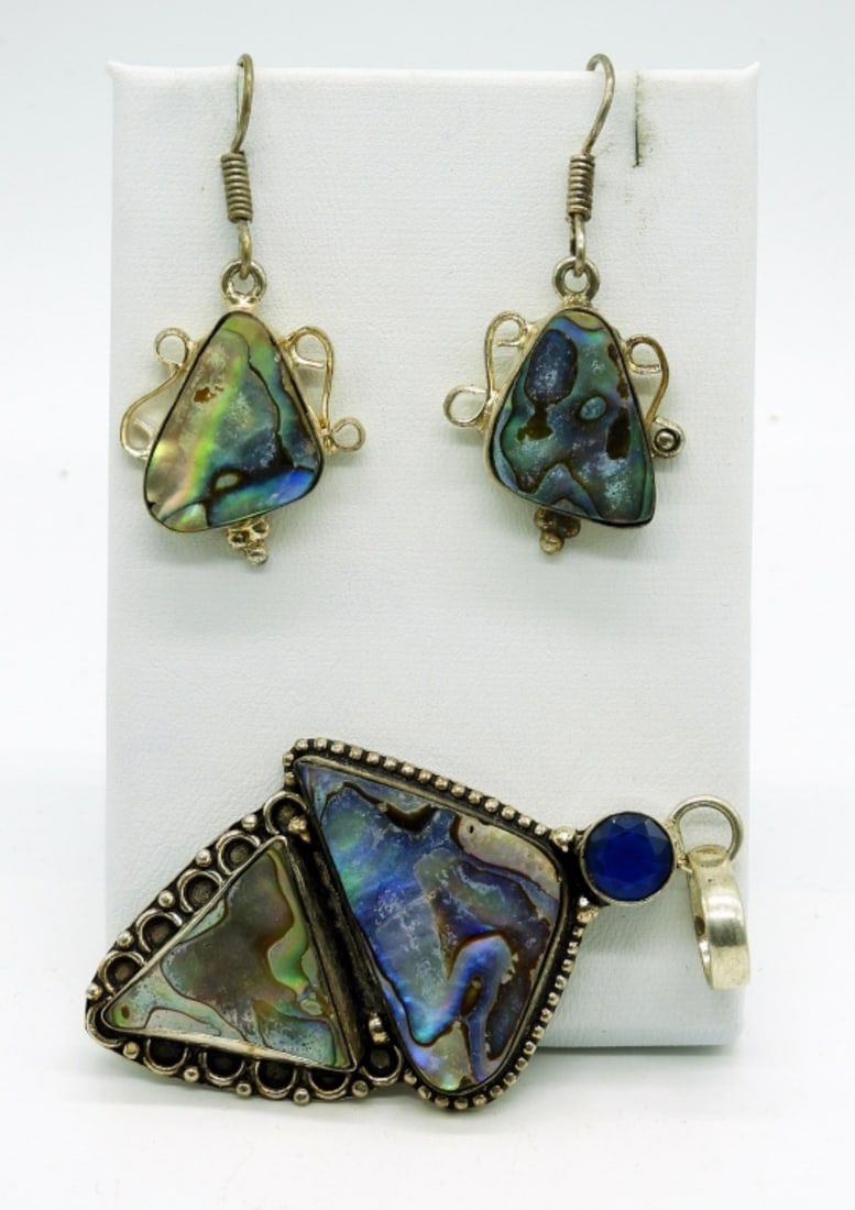 (2) Abalone Pendant & Earrings 925 (1 of 3)