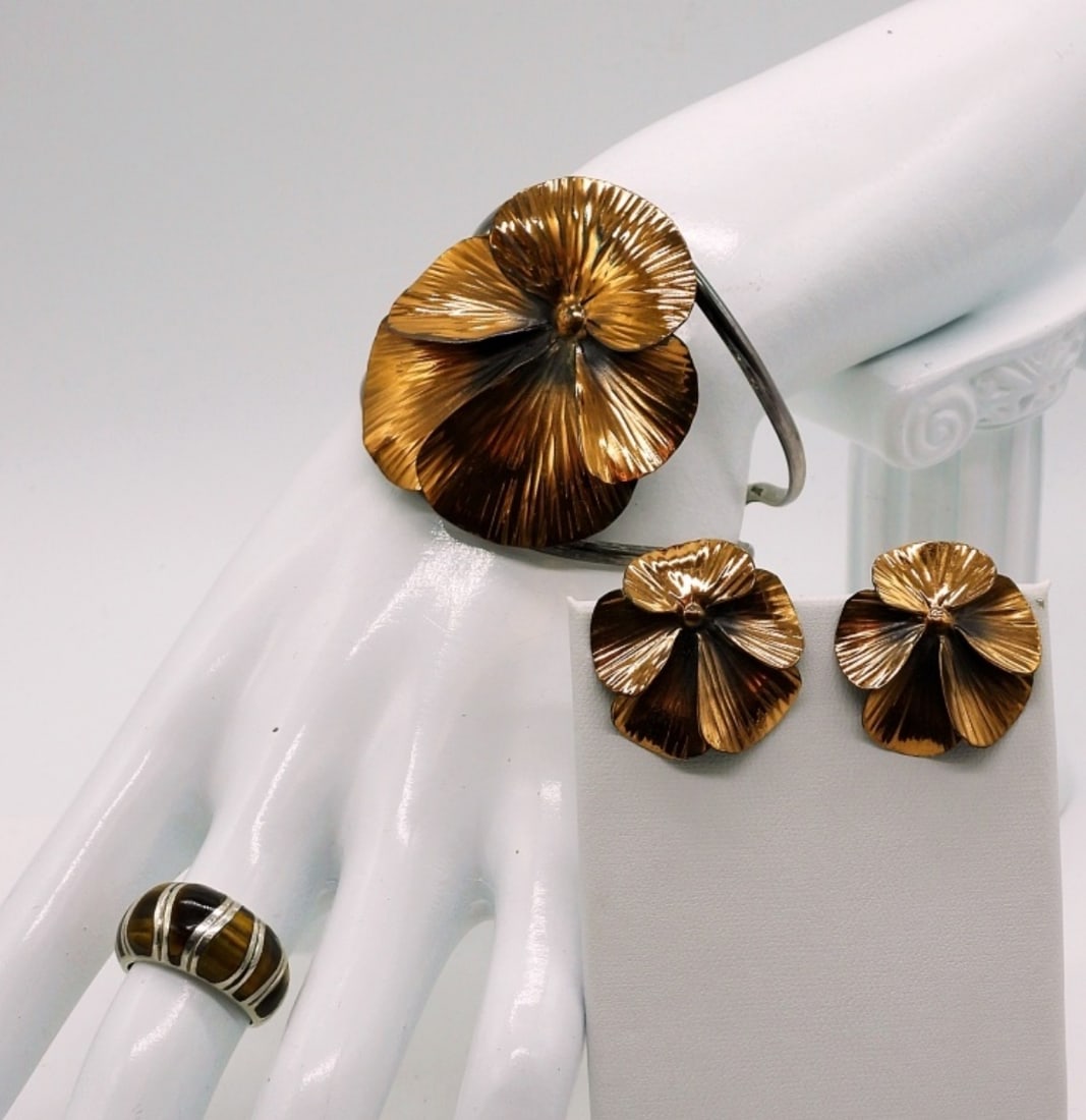 Stuart Nye Copper 925 Pansy Bracelet Set (1 of 3)