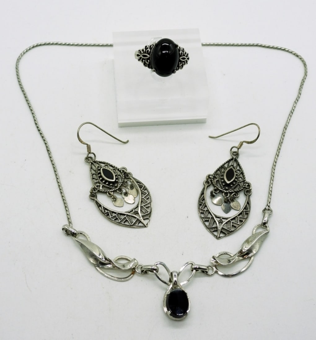 (3) Sterling Onyx Set (1 of 3)