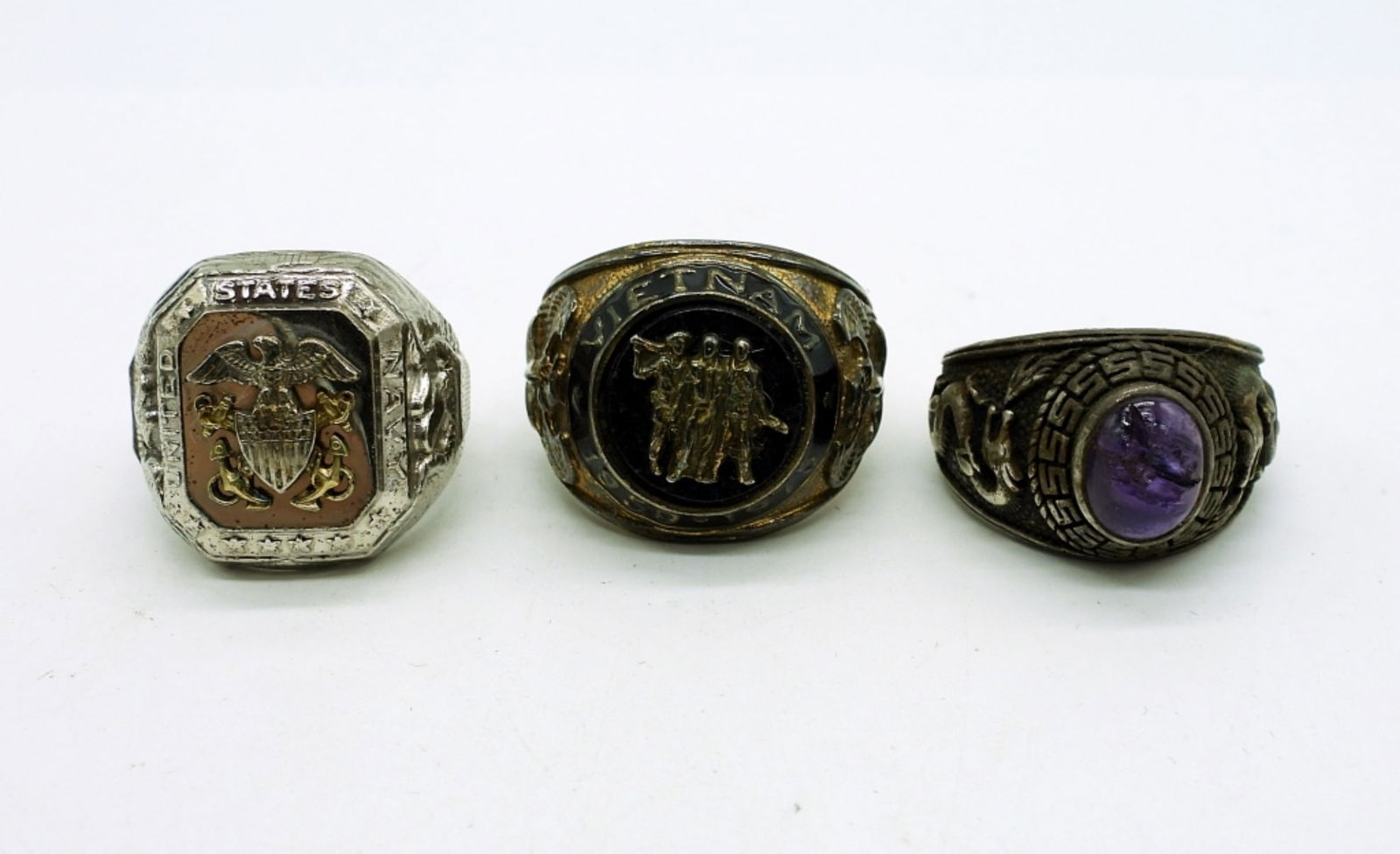 (3) Sterling Men's Rings-Class Ring Style (1 of 2)