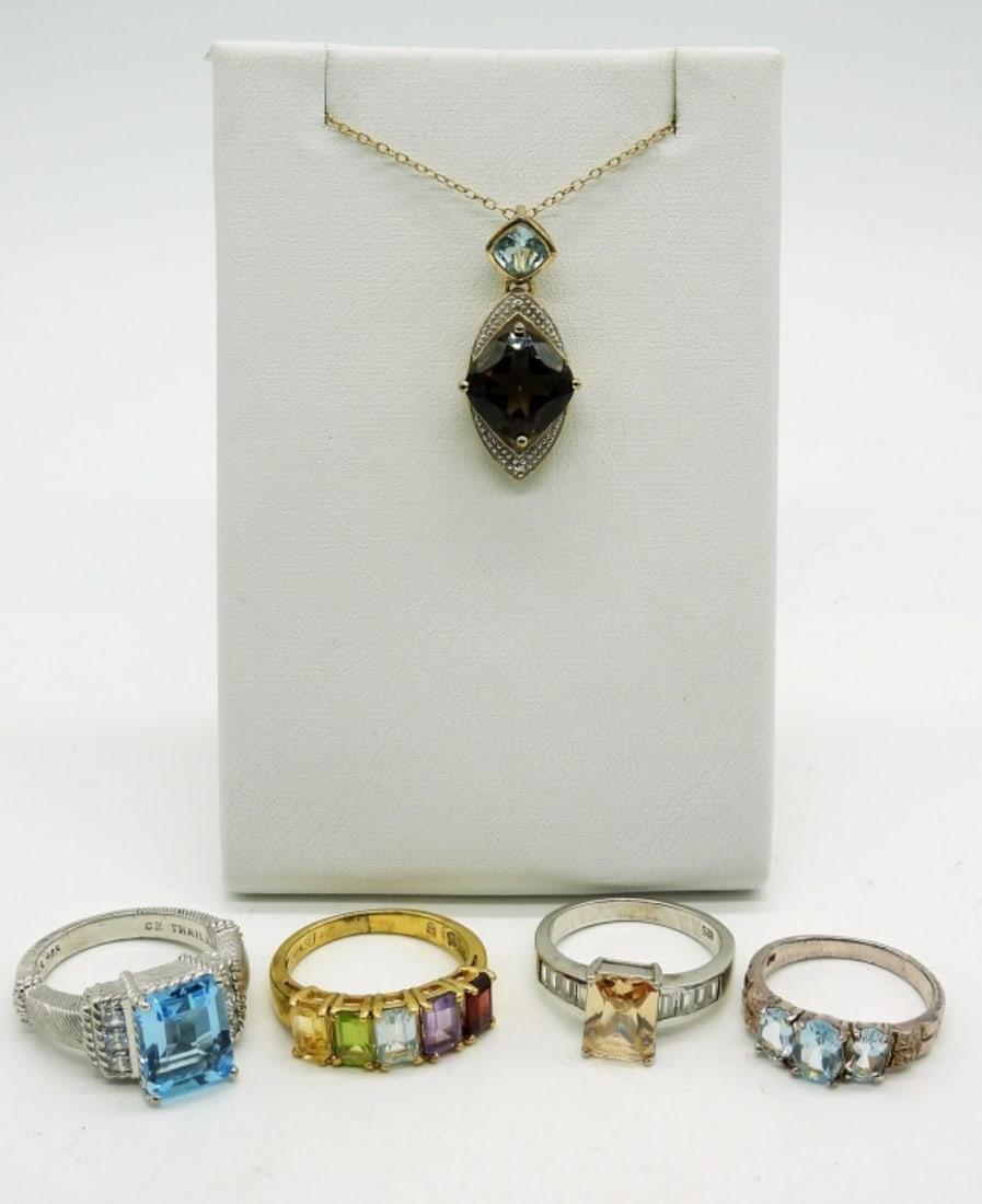 (5) Gemstone Rings & Necklace - Women's  925 (1 of 3)