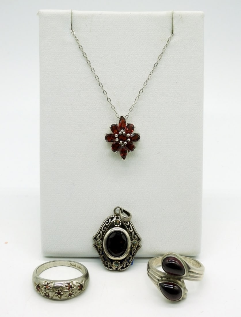 925 Garnet Rings & Pendants (1 of 3)