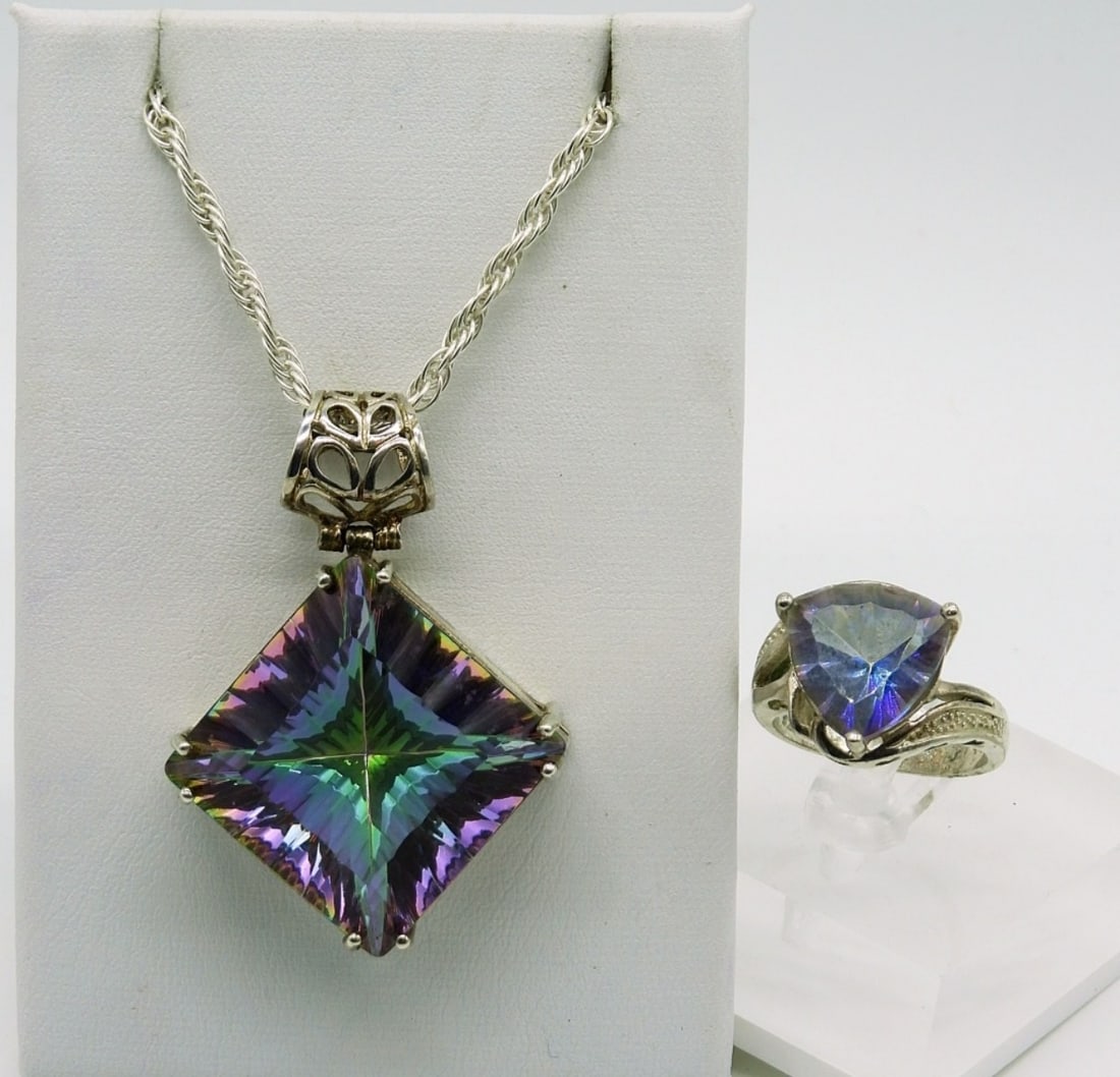 Mystic Quartz Gemstone Set 925 (1 of 2)